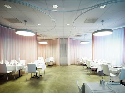 Curtain Systems, Room shot "Restaurant Tumba Gymnasium", Tumba, Sweden